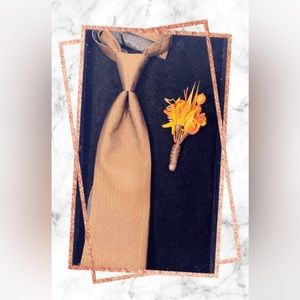 Custom Made Boutonniere With Matching Long Tie For Free